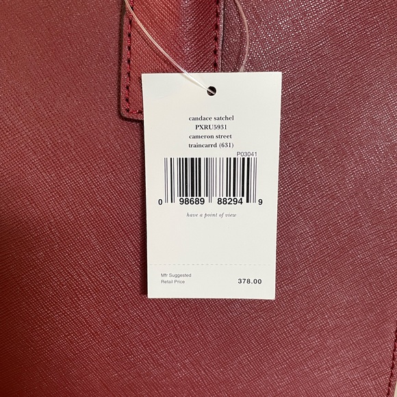 NWT Kate Spade - Candace Satchel in Train Car Red leather. - Picture 4 of 5